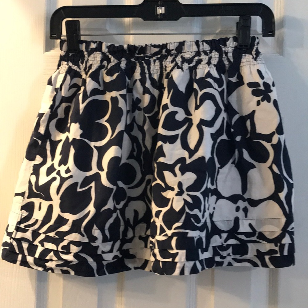 Lands’ End Small (7-8) Navy Blue/White Skirt